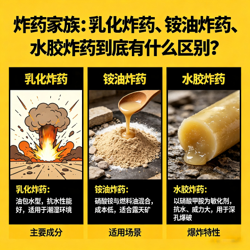 东兰炸药家族：乳化炸药、铵油炸药、水胶炸药到底有什么区别？